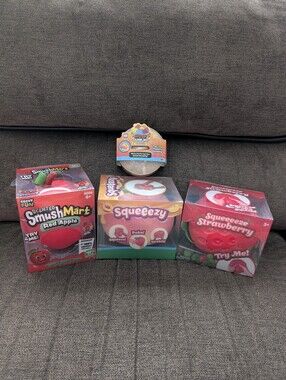 Squeeezy Peach, Strawberry, Smushmart Scented Red Apple & Mystery Dumpling